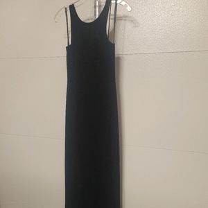 Black velvet evening gown